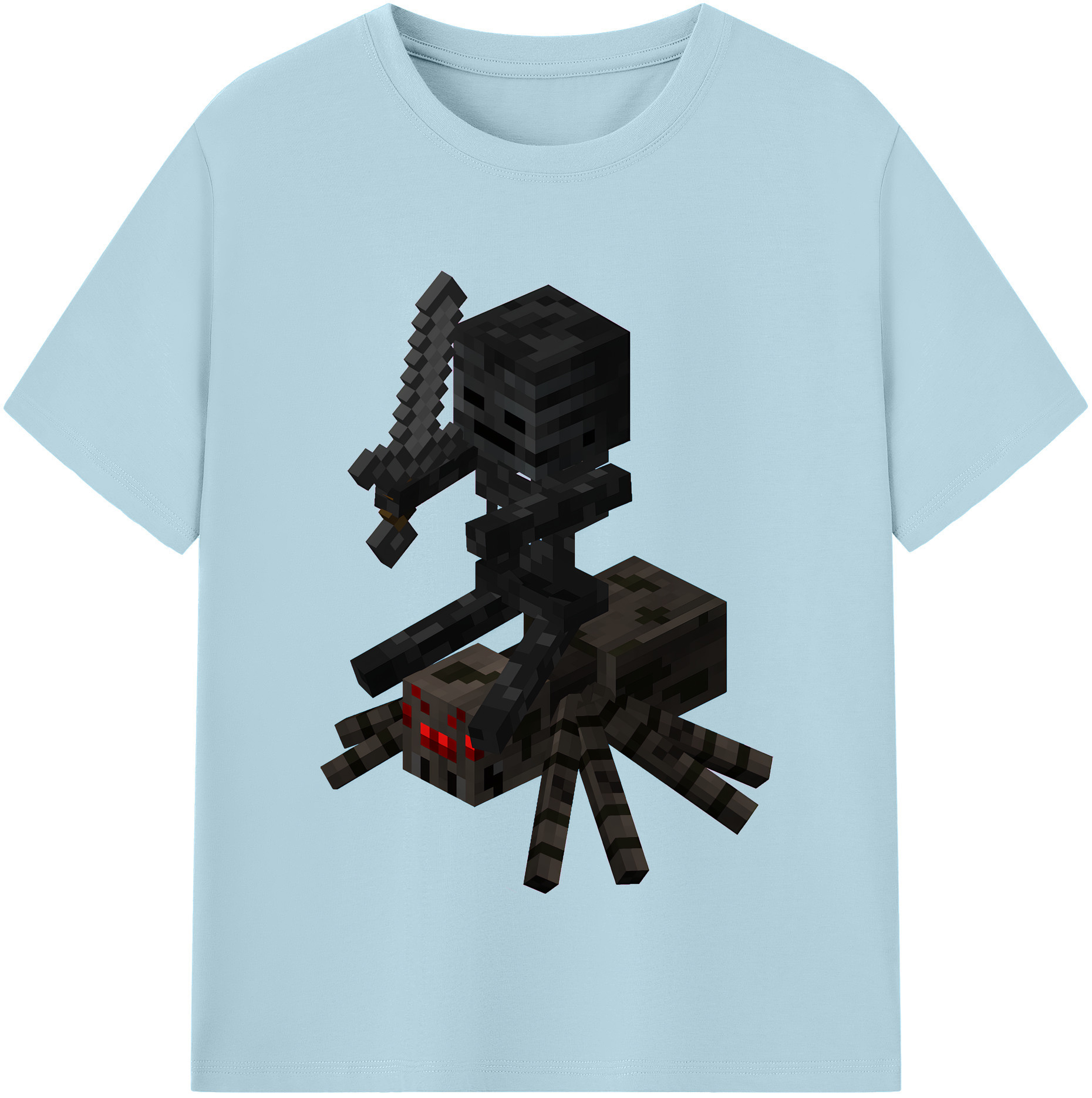 （画像用） マインクラフト ブロックの世界 Minecraft MC Block world 綿100％半袖Tシャツ（フロントプリント）